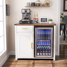 Load image into Gallery viewer, Coffee Bar with Mini Fridge Space, Mini Fridge Cabinet Stand for Dorm, Kitchen or Office