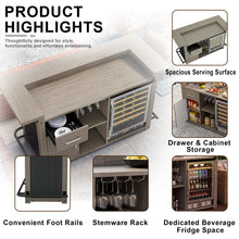 Load image into Gallery viewer, Outdoor Bar Cabinet with Fridge Space, Patio Backyard Bar with Storage, 81.7"W x 33.5"D