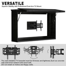 Load image into Gallery viewer, GDLF Outdoor TV Enclosure, 65 Inch Solid Wood Weatherproof TV Cabinet with Premium Dual-Arm Mount (Fits 60 to 65&quot; TVs), Black