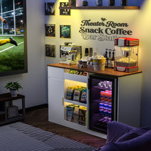 Load image into Gallery viewer, Snack Bar Cabinet with Fridge Space, Snack Organizer with Storage for Home Theater