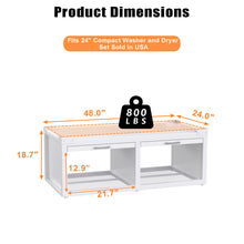 Load image into Gallery viewer, Washer Dryer Pedestals with Pull-Out Shelves for 24-Inch Sets, White