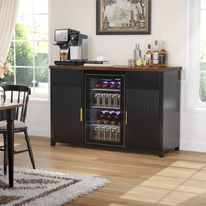 Coffee Bar Cabinet with Fridge Space, Mini Fridge Cabinet，Buffet Sideboard，53.2"L