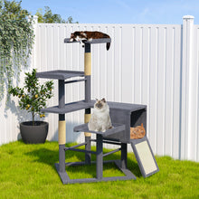 Load image into Gallery viewer, GDLF Outdoor Cat Tree, 67&#39;&#39; Weatherproof Wood Cat Tree Tower for Large Cats with Condo and Scratching Posts, Perches