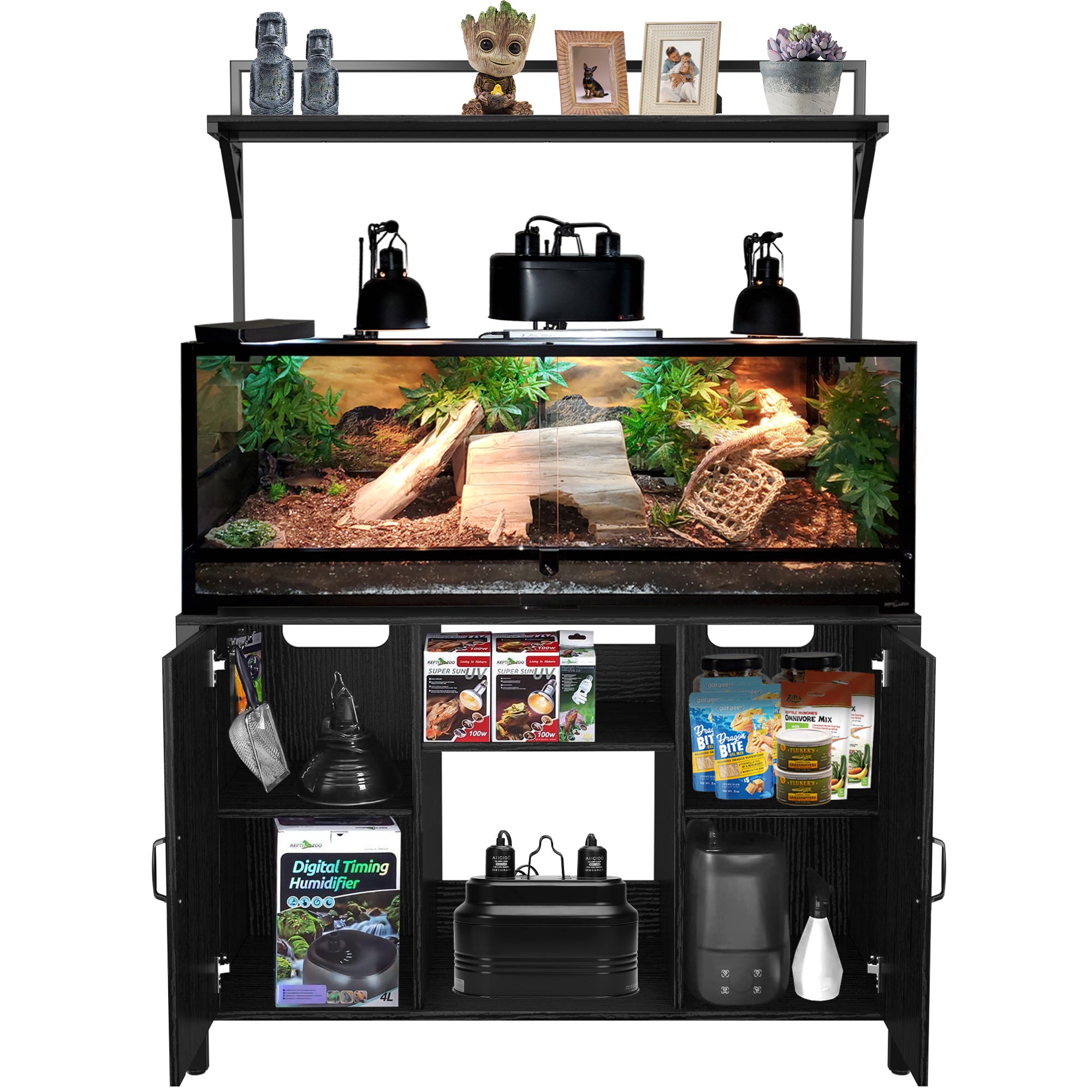 Reptile Tank Stand Terrarium Stand with Accessories Storage 48