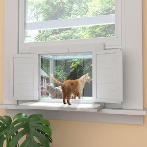 Cat Window Box,Window Catio Fits Double Hung Windows 24" to 39.5" Wide  Mosquito Proof