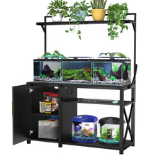 Load image into Gallery viewer, 55-75 Gallon Fish Tank Stand,Metal Aquarium Stand with Power Outlet and Cabinet