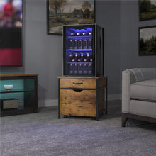 Load image into Gallery viewer, Mini Fridge Stand with Storage, Mini Fridge Cabinet, Dorm Fridge Stand,White