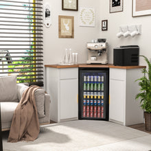 Load image into Gallery viewer, Corner Bar Cabinet with Fridge Space, Corner Coffee Bar Station for Home