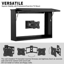 Load image into Gallery viewer, GDLF Outdoor TV Enclosure, 43-Inch Solid Wood Weatherproof TV Cover with Heavy-Duty Single-Arm Mount (Fits 32-43 inch), Black