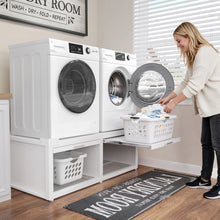 Load image into Gallery viewer, Washer Dryer Pedestals with Pull-Out Shelves for 24-Inch Sets, White