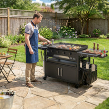 Load image into Gallery viewer, GDLF Grill Table for Blackstone 28" &amp; 36", Metal Outdoor Grill Cart with Storage Cabinet