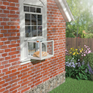 Cat Window Box,Window Catio Fits Double Hung Windows 24" to 39.5" Wide  Mosquito Proof