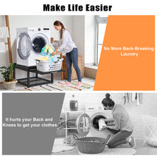 Load image into Gallery viewer, Washer Dryer Pedestal with Pull-Out Shelf, 700-lb Laundry Stand, Black