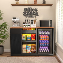 Load image into Gallery viewer, Snack Bar Cabinet with Fridge Space, Snack Organizer with Storage for Home Theater