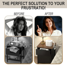 Load image into Gallery viewer, CPAP Nightstand with Drawer and Cabinet, Bedside CPAP Table with Side Access Panels