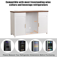 Load image into Gallery viewer, Coffee Bar Cabinet with Fridge Space, Mini Fridge Cabinet，Buffet Sideboard，53.2&quot;L