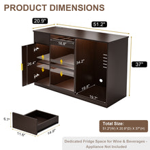 Load image into Gallery viewer, Snack Bar Cabinet with Fridge Space, Snack Organizer with Storage for Home Theater
