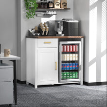 Load image into Gallery viewer, Coffee Bar with Mini Fridge Space, Mini Fridge Cabinet Stand for Dorm, Kitchen or Office