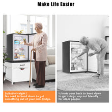 Load image into Gallery viewer, Mini Fridge Stand with Storage, Heavy Duty Mini Fridge Table with Rolling Cabinet