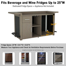 Load image into Gallery viewer, Outdoor Bar Cabinet with Fridge Space, Patio Backyard Bar with Storage, 81.7"W x 33.5"D