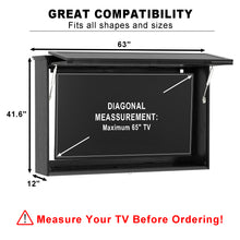 Load image into Gallery viewer, GDLF Outdoor TV Enclosure, 65 Inch Solid Wood Weatherproof TV Cabinet with Premium Dual-Arm Mount (Fits 60 to 65&quot; TVs), Black