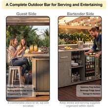 Load image into Gallery viewer, Outdoor Bar Cabinet with Fridge Space, Patio Backyard Bar with Storage, 81.7"W x 33.5"D