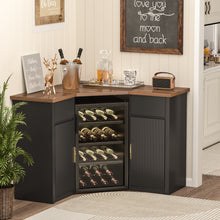 Load image into Gallery viewer, Corner Bar Cabinet with Fridge Space, Corner Coffee Bar Station