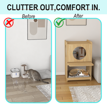Load image into Gallery viewer, Cat Feeding Station, Dog-Proof Elevated Cat Feeding Table with Window Perch