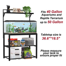 Load image into Gallery viewer, 40-50 Gallon Fish Tank Stand with Plant Shelf Aquarium Stand with Storage Shelf