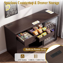 Load image into Gallery viewer, Snack Bar Cabinet with Fridge Space, Snack Organizer with Storage for Home Theater