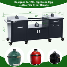 Load image into Gallery viewer, Outdoor Grill Table for 2XL Big Green Egg,Big Joe,Primo XL,Waterproof Cover Included