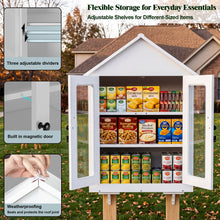 Load image into Gallery viewer, GDLF PVC Blessing Box &amp; Outdoor Library, 3-Tier Cabinet for Food Donations, Book Exchanges and Community Sharing, White