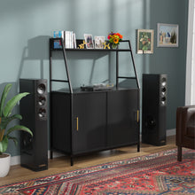 Load image into Gallery viewer, X-Large Record Player Stand, Vinyl Record Storage Cabinet Holds up to 550 Albums