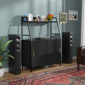 X-Large Record Player Stand, Vinyl Record Storage Cabinet Holds up to 550 Albums
