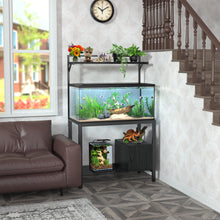 Load image into Gallery viewer, 40-50 Gallon Fish Tank Stand with Plant Shelf Metal Aquarium Stand with Cubby Storage
