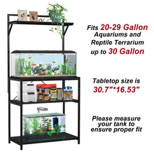 Load image into Gallery viewer, 20-29 Gallon Fish Tank Stand with Plant Shelf, Aquarium Stand with Storage Shelf