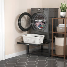 Load image into Gallery viewer, Washer Dryer Pedestal with Pull-Out Shelf, 700-lb Laundry Stand, Black