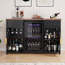 Load image into Gallery viewer, Coffee Bar Cabinet with Fridge Space, Mini Fridge Cabinet，Buffet Sideboard，53.2&quot;L