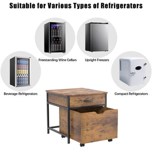 Mini Fridge Stand with Storage, Mini Fridge Cabinet, Dorm Fridge Stand,White