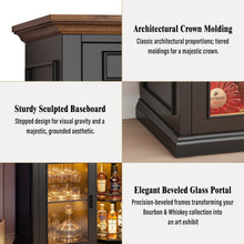 Load image into Gallery viewer, 60.2-Inch Home Bar Cabinet with Wine Fridge Space, Amber LED