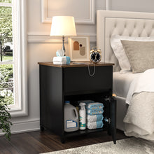 Load image into Gallery viewer, CPAP Nightstand with Drawer and Cabinet, Bedside CPAP Table with Side Access Panels