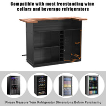 Load image into Gallery viewer, Home Bar Unit with Fridge Space, U-Shape Liquor Wine Cabinet, 63&quot; Mini Bar Table