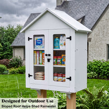 Load image into Gallery viewer, GDLF PVC Blessing Box &amp; Outdoor Library, 3-Tier Cabinet for Food Donations, Book Exchanges and Community Sharing, White