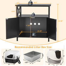 Load image into Gallery viewer, 20-29 Gallon Fish Tank Stand, Aquarium Stand with Cat Litter Box Enclosure, Black