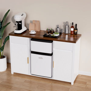 Coffee Bar Cabinet with Fridge Space, Mini Fridge Cabinet，Buffet Sideboard，53.2"L