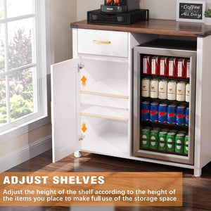 Coffee Bar with Mini Fridge Space, Mini Fridge Cabinet Stand for Dorm, Kitchen or Office