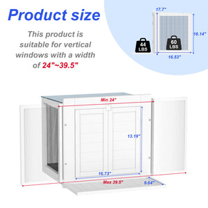 Cat Window Box,Window Catio Fits Double Hung Windows 24" to 39.5" Wide  Mosquito Proof