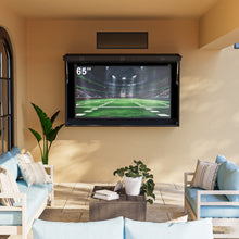 Load image into Gallery viewer, GDLF Outdoor TV Enclosure, 65 Inch Solid Wood Weatherproof TV Cabinet with Premium Dual-Arm Mount (Fits 60 to 65&quot; TVs), Black