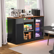 Load image into Gallery viewer, Snack Bar Cabinet with Fridge Space, Snack Organizer with Storage for Home Theater