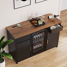 Load image into Gallery viewer, Coffee Bar Cabinet with Fridge Space, Mini Fridge Cabinet，Buffet Sideboard，53.2&quot;L